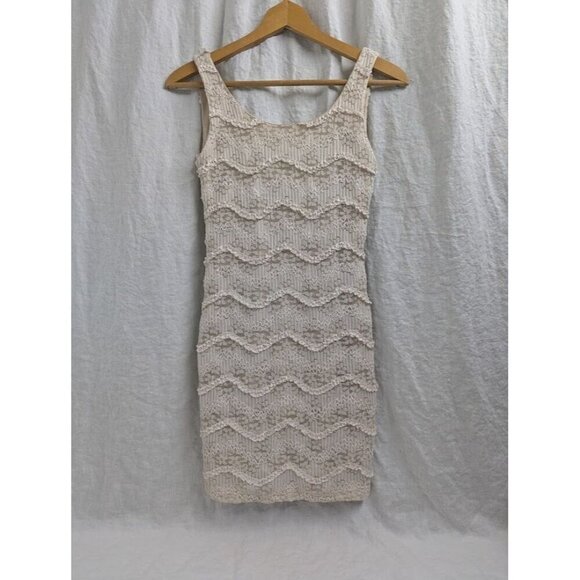 Love Culture Dresses & Skirts - Love Culture women's size small lace cream off white fitted tank mini dress A13